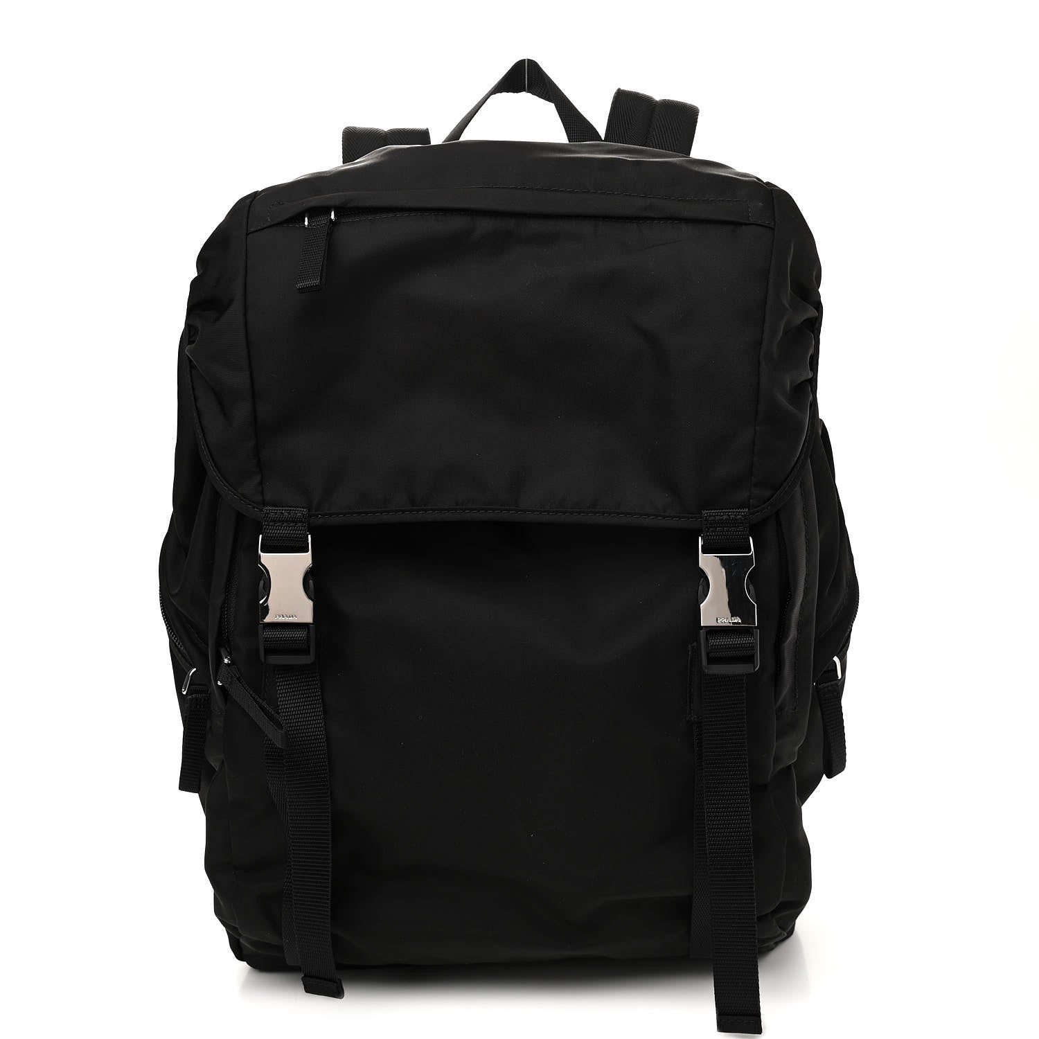 Prada Tessuto Nylon Montagna Double Buckle Backpack Black 1 of 8