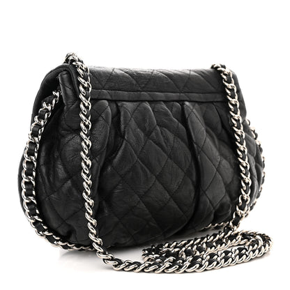 Chanel Washed Lambskin Quilted Medium Chain Around Messenger Black 3 of 13