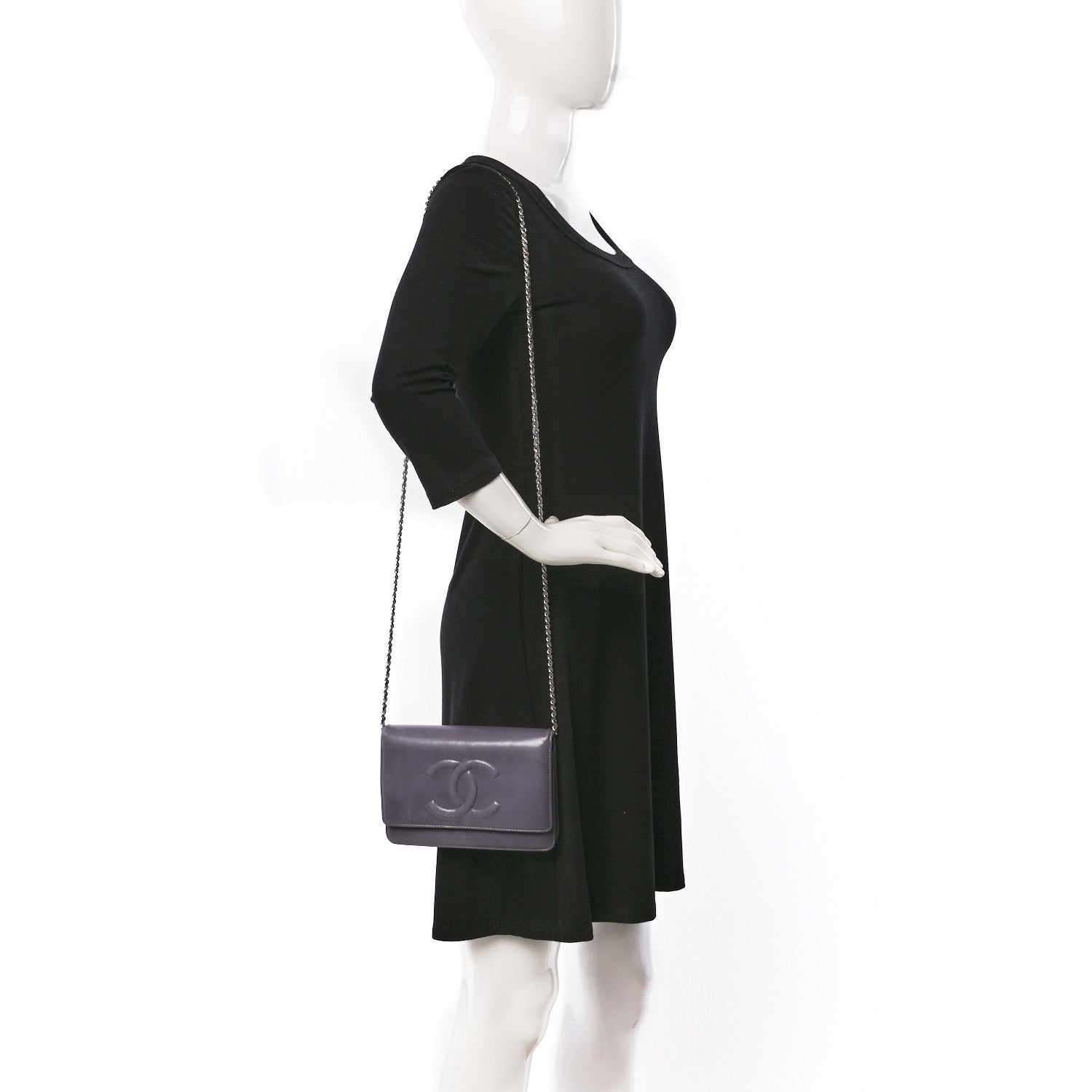 Chanel Lambskin Timeless CC Wallet on Chain WOC Light Purple 2 of 10