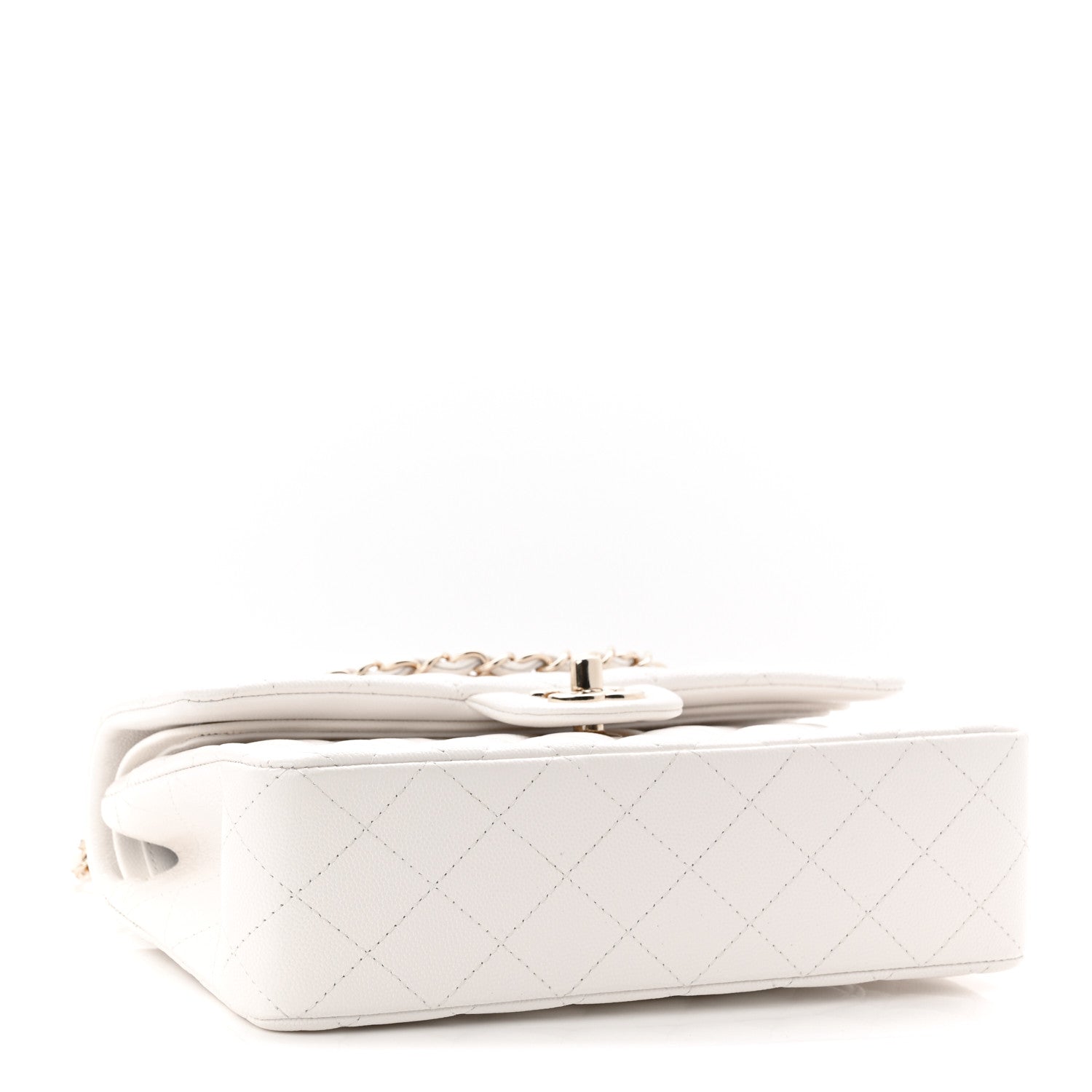 Chanel Caviar Quilted Medium Double Flap White 6 of 21