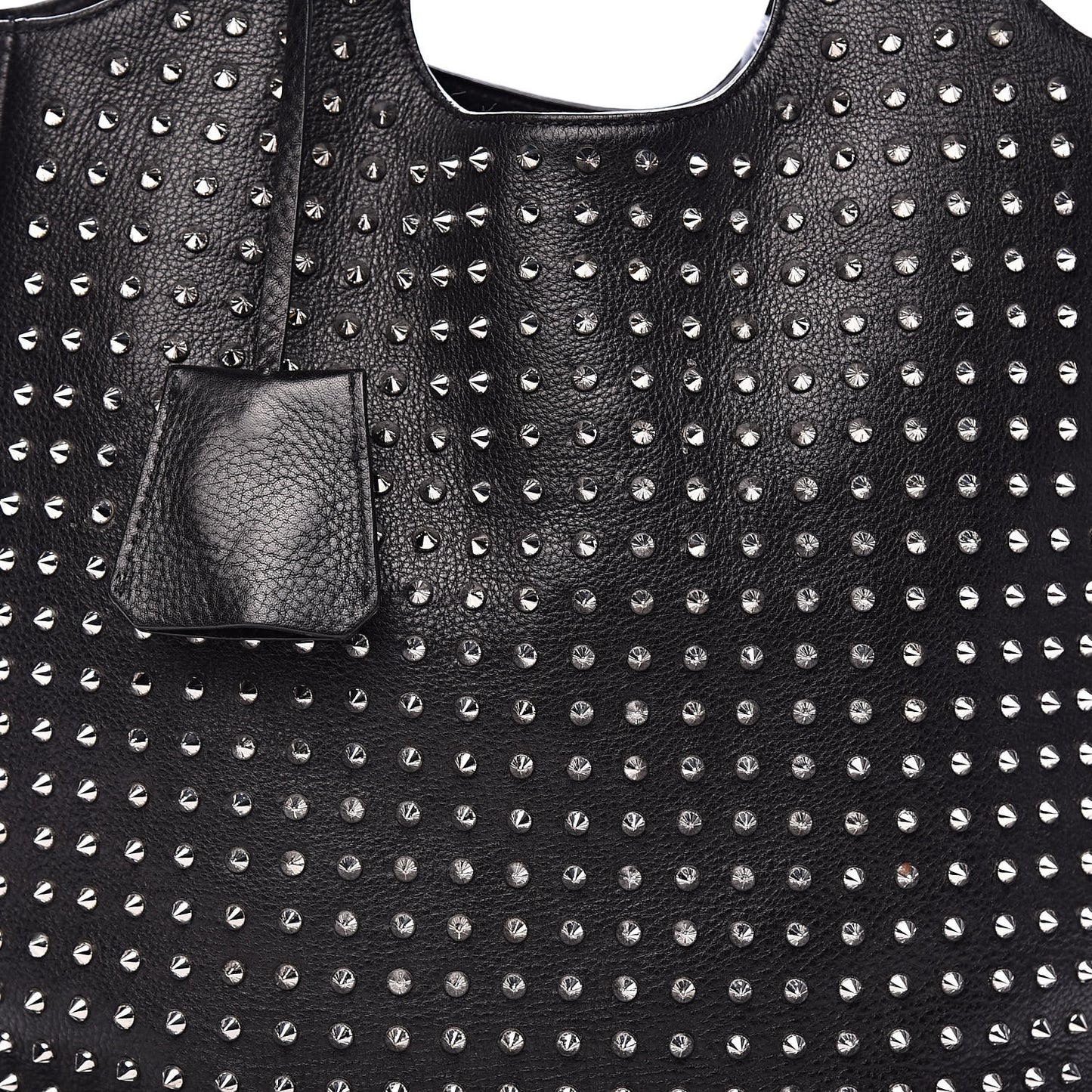 Brit Studded Calfskin Shopper Medium Black
