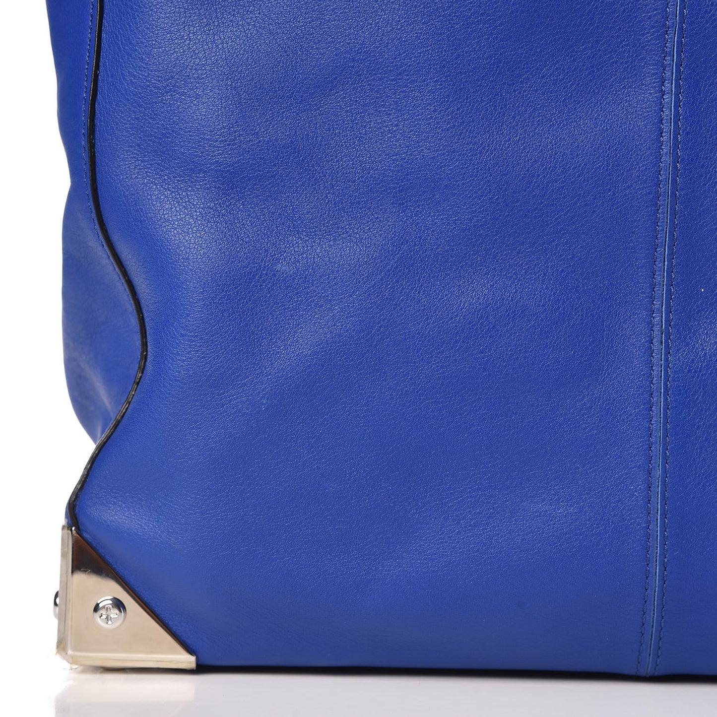 Pebbled Calfskin Prisma Skeletal Tote Azure