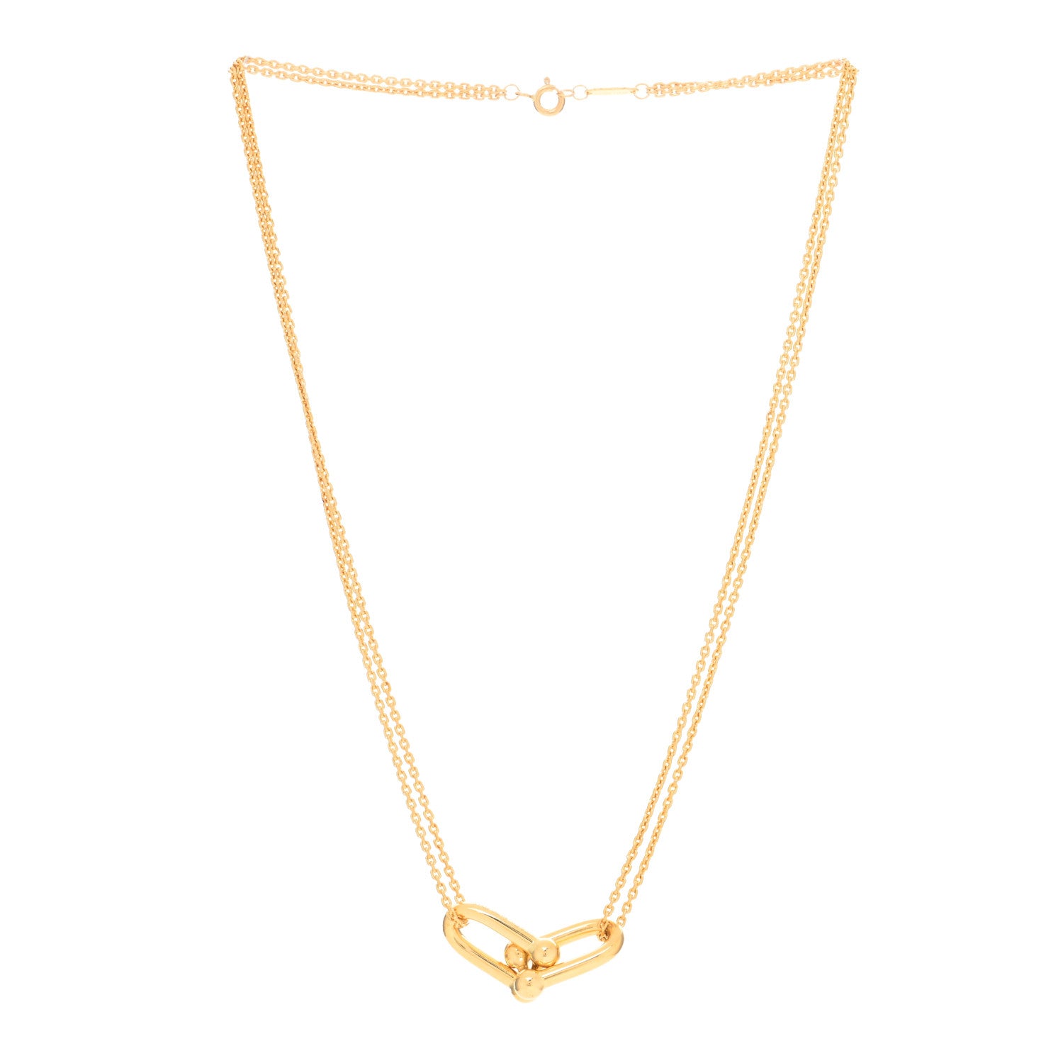 Tiffany 18K Yellow Gold HardWear Double Link Pendant Necklace 2 of 4