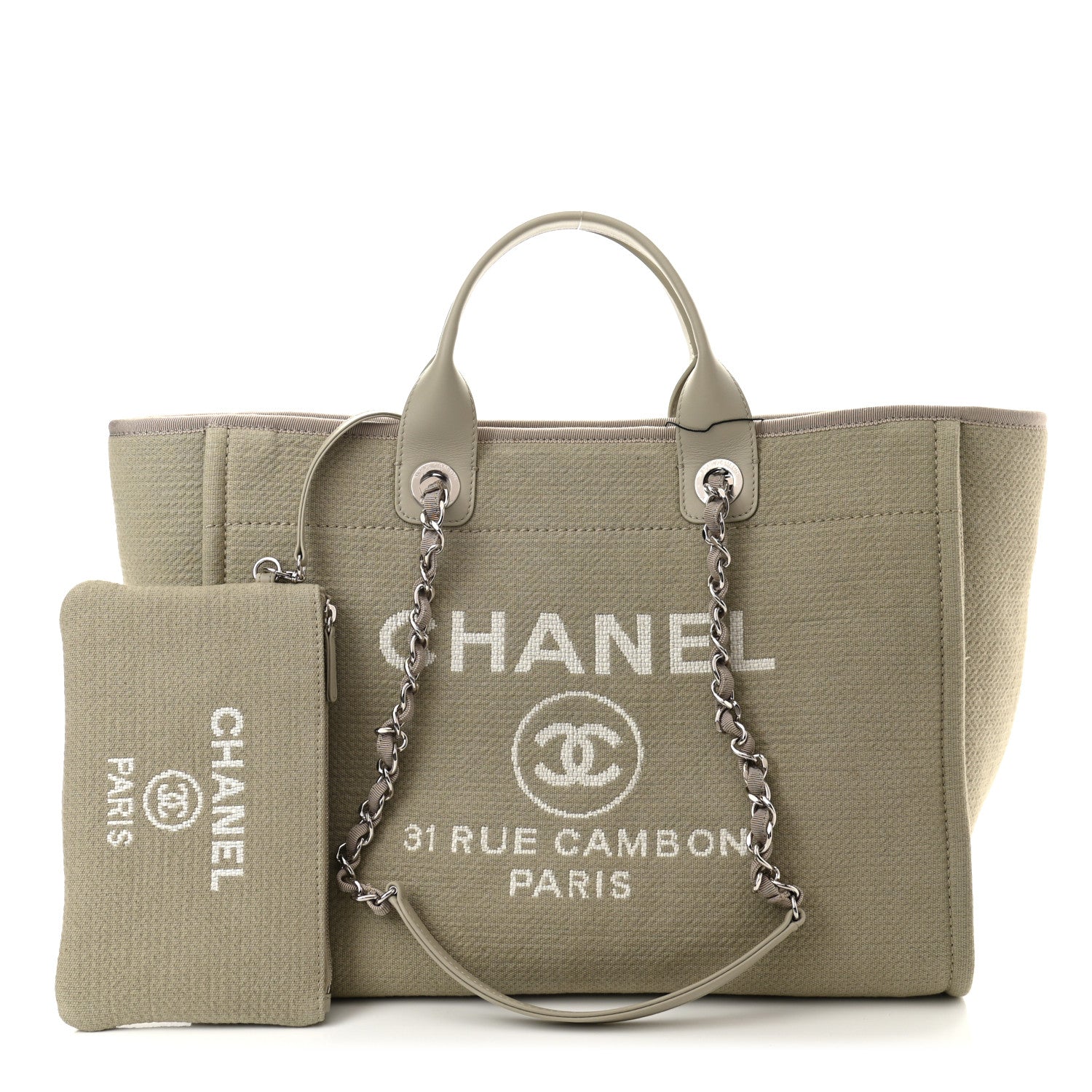 Chanel Mixed Fibers Medium Deauville Tote Grey 1 of 14