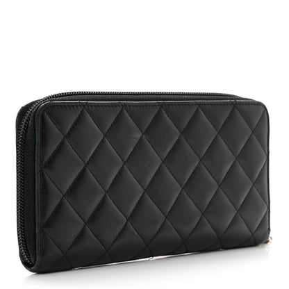 Chanel Calfskin Quilted Cambon Large Gusset Zip Around Wallet Black 3 of 8