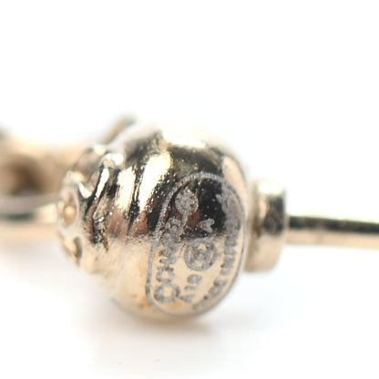 Chanel Crystal CC Drop Earrings Pink Grey Gold 4 of 4