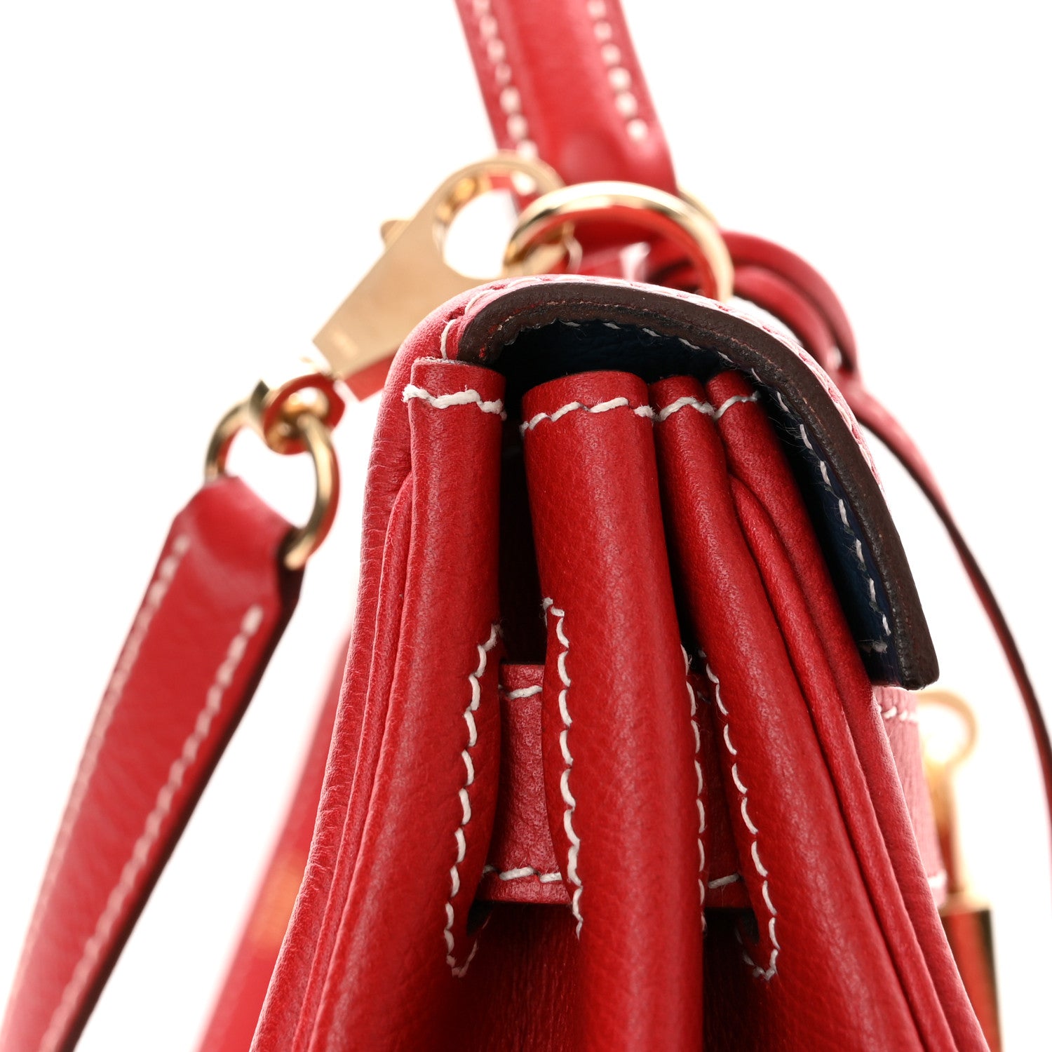 Hermes Epsom Candy Kelly Retourne 32 Rouge Casaque Bleu Thalassa 12 of 12