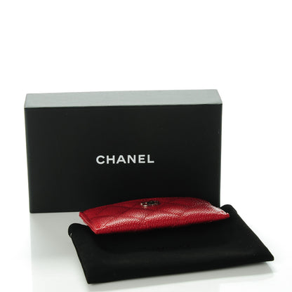 Chanel Caviar Quilted Card Holder Red 4 of 8