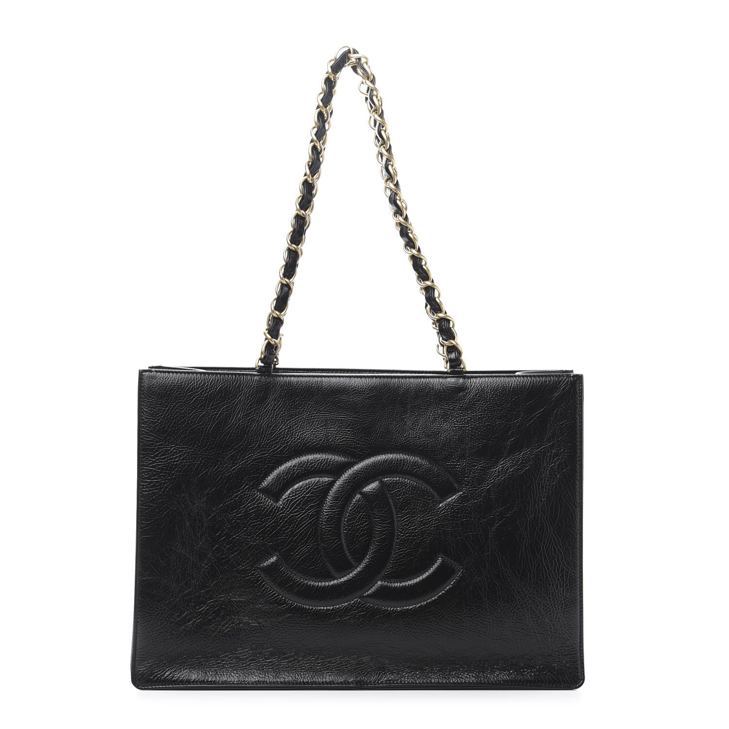 Chanel Shiny Aged Calfskin Shopping Bag Black 1 of 12