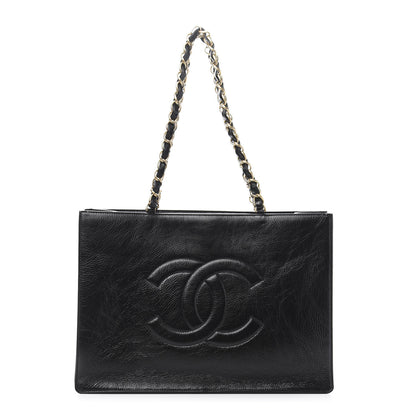 Chanel Shiny Aged Calfskin Shopping Bag Black 1 of 12