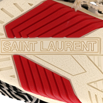 Saint Laurent Calfskin Smith High Top Sneakers 36.5 White Black 8 of 11