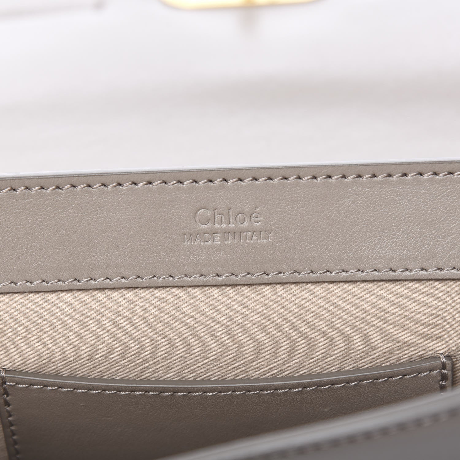 Chloe Calfskin Suede C Clutch With Chain Motty Grey 7 of 9