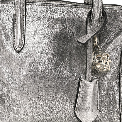 Alexander McQueen Metallic Pebbled Calfskin Mini Padlock Tote Silver 8 of 12