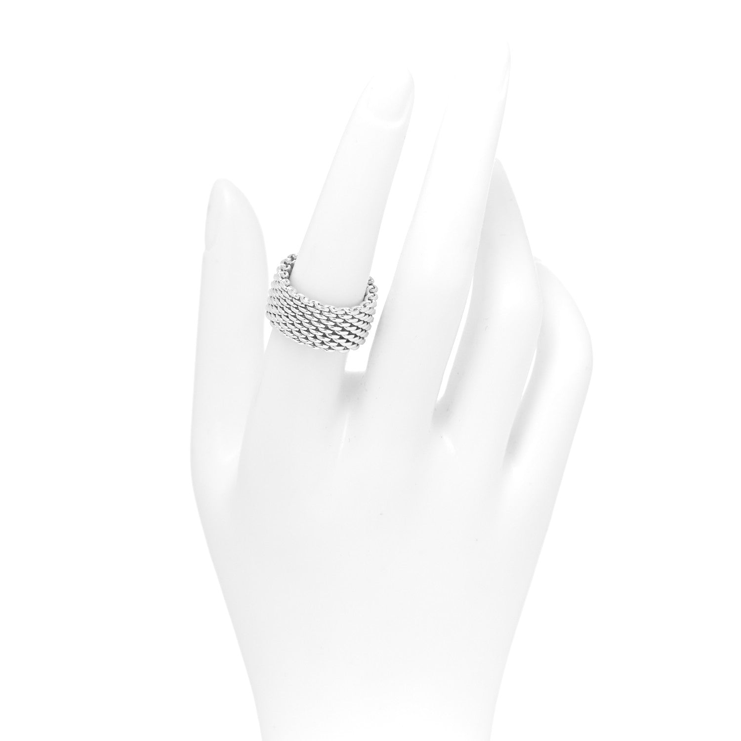 Tiffany Sterling Silver Somerset Mesh Ring 55 7.25 2 of 4