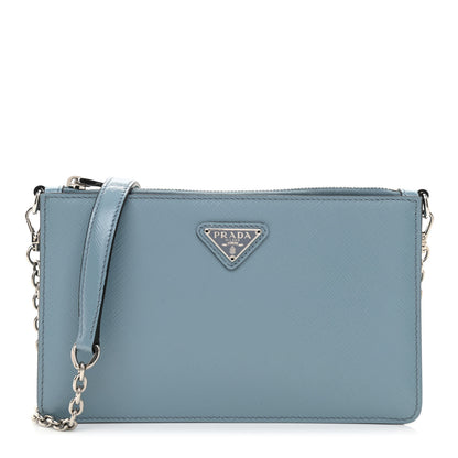 Prada Saffiano Vernice Chain Crossbody Bag Astrale 1 of 8