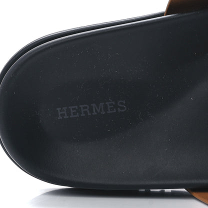 Hermes Calfskin Mens Chypre Sandals 44 Gold 7 of 8