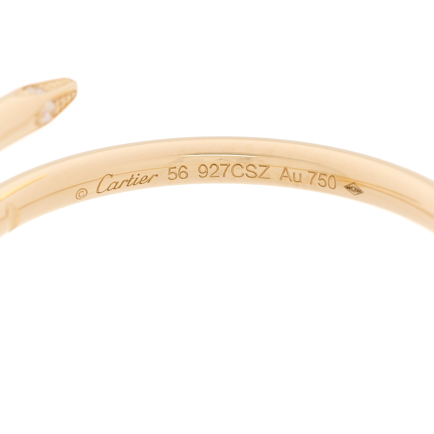 Cartier 18K Yellow Gold Diamond Small Juste Un Clou Ring 56 7.5 5 of 6