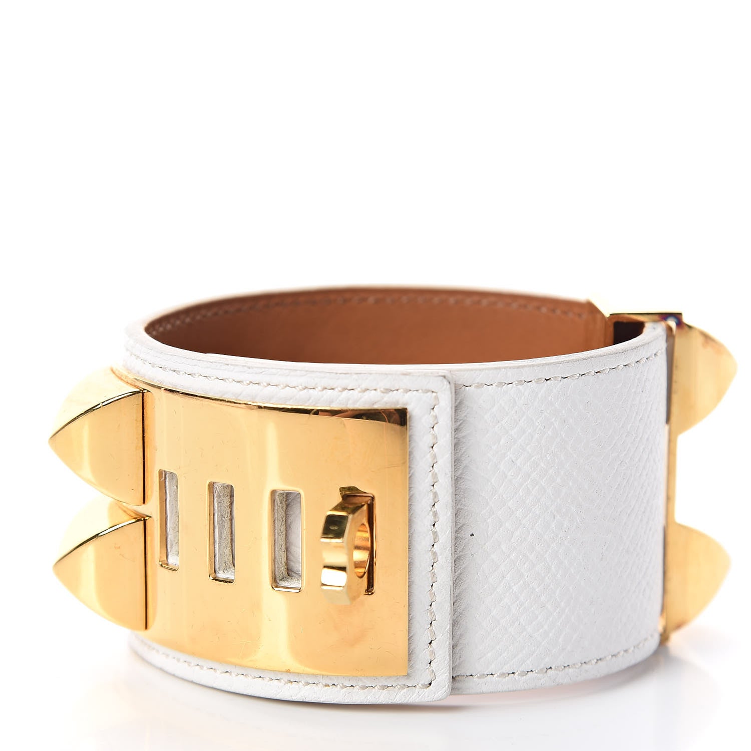 Hermes Epsom Collier de Chien CDC Bracelet S White 3 of 7