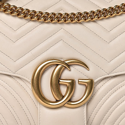 Gucci Calfskin Matelasse Medium GG Marmont Shoulder Bag White 21 of 21