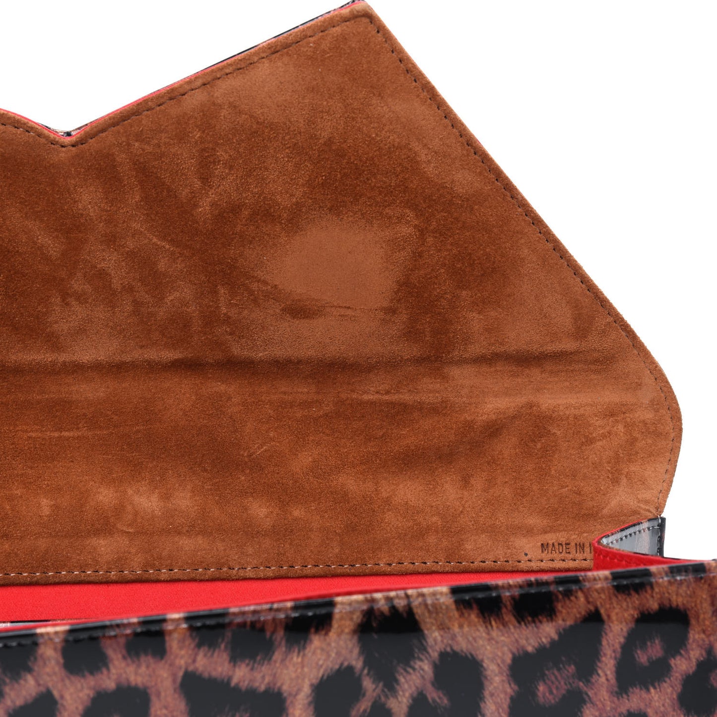 Patent Leopard So Kate Baguette Clutch Gold