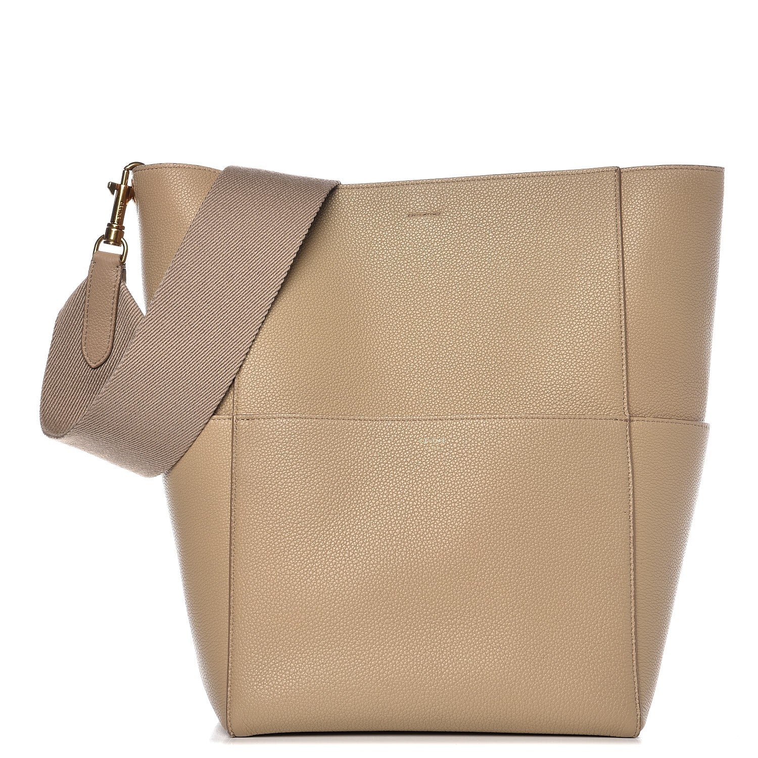 Celine Soft Grained Calfskin Sangle Bucket Bag Dune 1 of 12