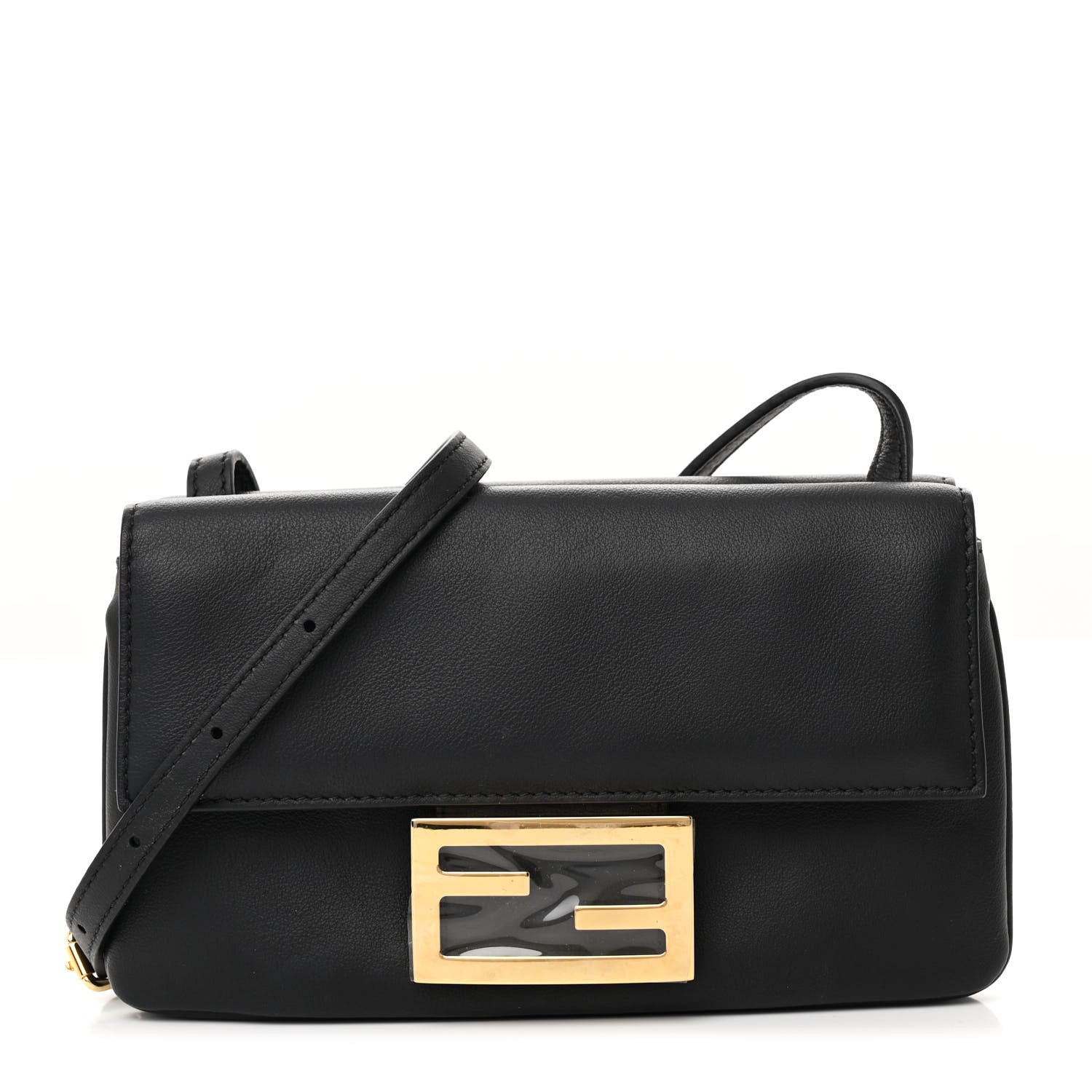 Fendi Vitello Grace Matte Duo Baguette Black 1 of 12