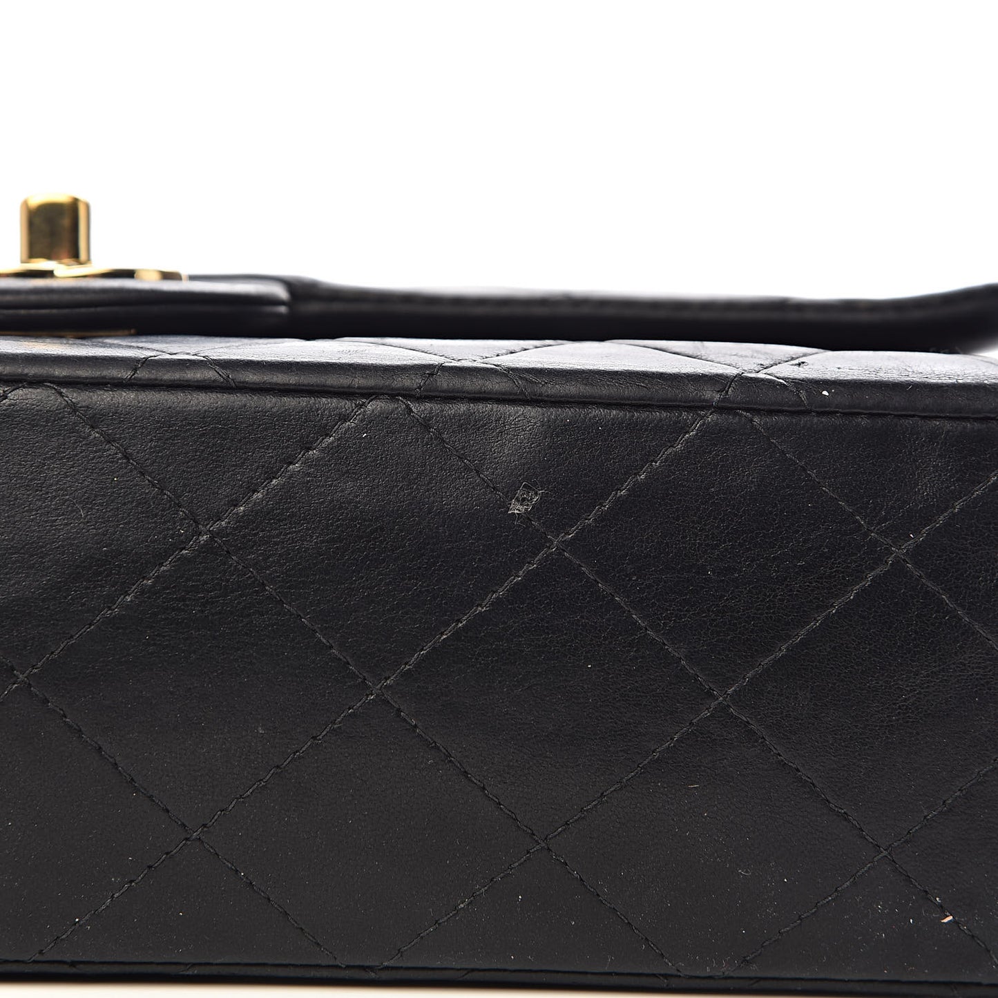 Lambskin Quilted Medium Double Flap Black
