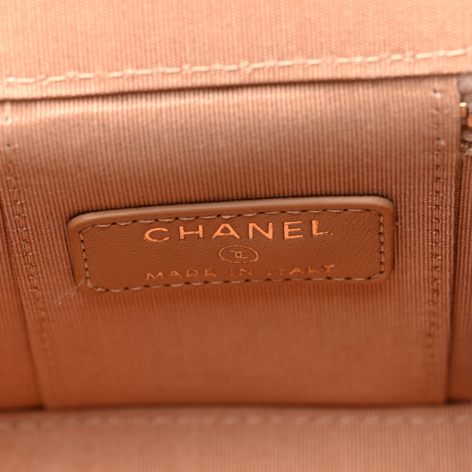 Chanel Lambskin Quilted Top Handle Mini Vanity Case With Chain Beige 6 of 10