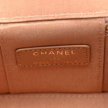 Chanel Lambskin Quilted Top Handle Mini Vanity Case With Chain Beige 6 of 10