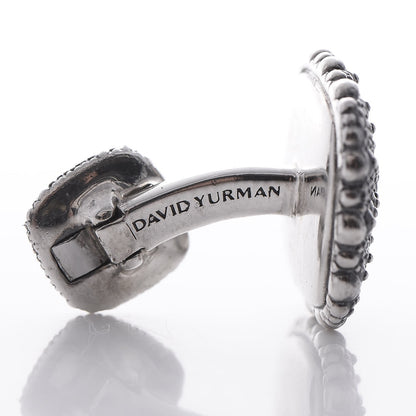 David Yurman Sterling Silver Black Diamond Sea Urchin Cufflinks 4 of 6