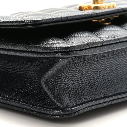 Chanel Pearly Caviar Quilted Fit For You Wallet On Chain WOC Black 8 of 9
