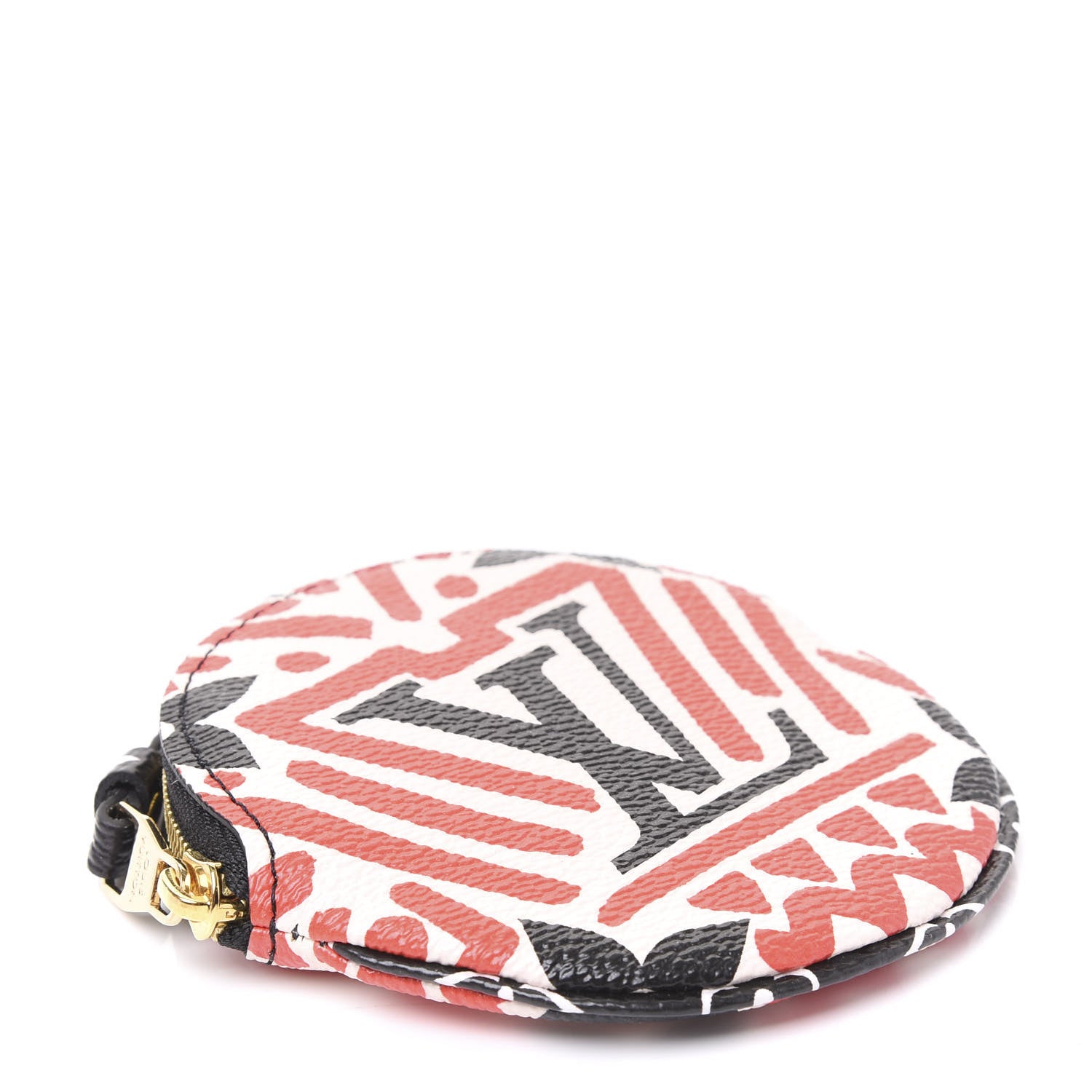 Louis Vuitton Monogram Giant Crafty Round Coin Purse Creme Rouge 5 of 9