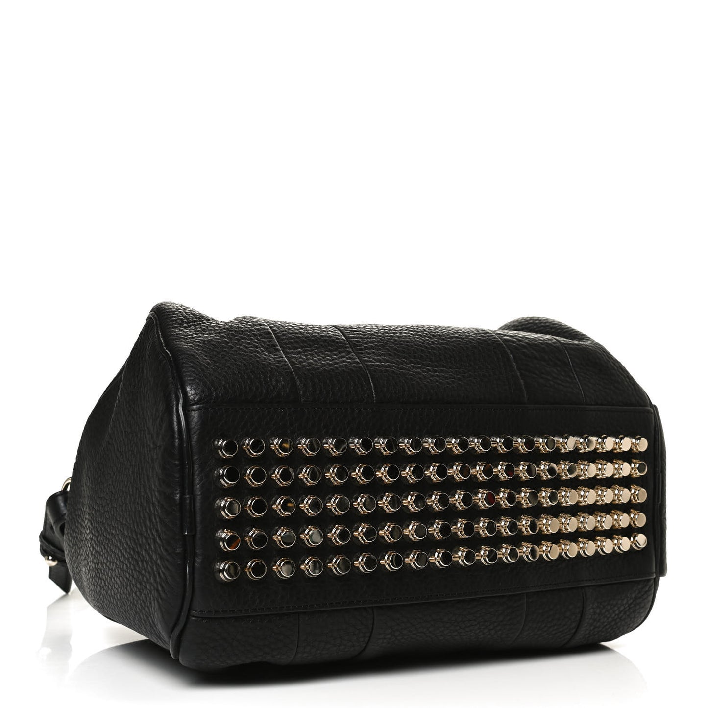 Pebbled Lambskin Rocco Black Pale Gold Hardware