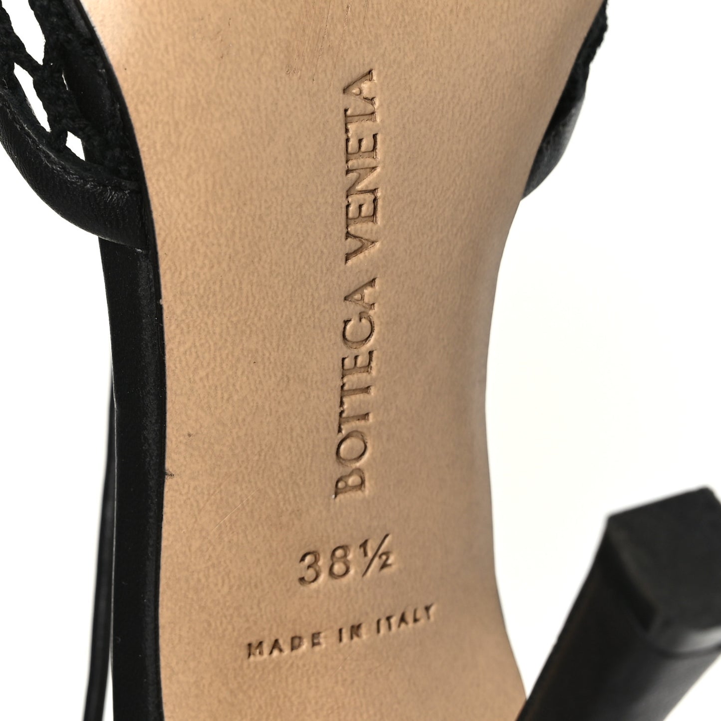 Mesh Nappa Stretch Ankle Tie Sandals 38.5 Black