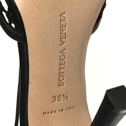 Bottega Veneta Mesh Nappa Stretch Ankle Tie Sandals 38.5 Black 7 of 7