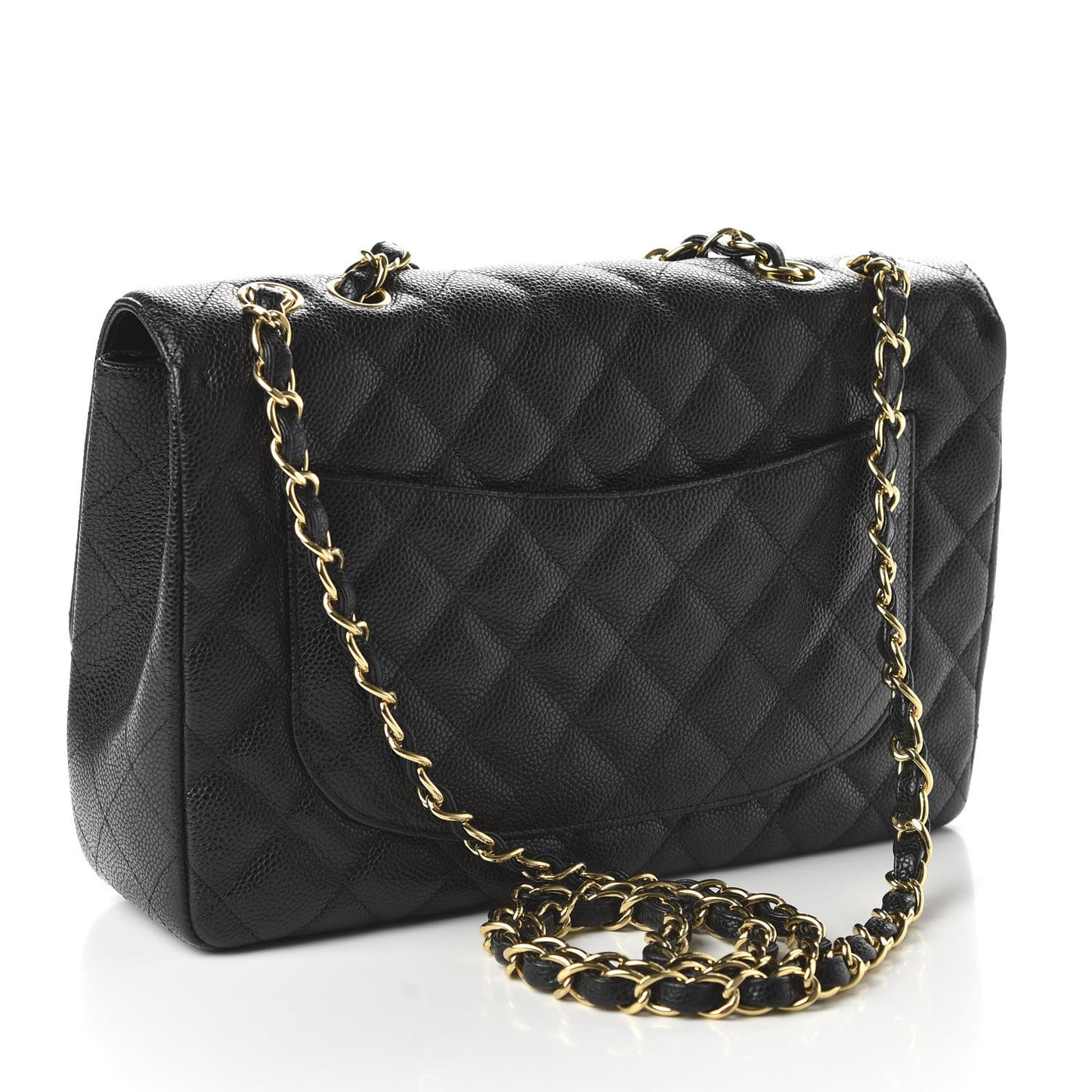 Caviar Quilted Jumbo Single Flap Black