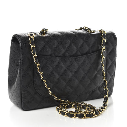 Chanel Caviar Quilted Jumbo Single Flap Black 3 of 11