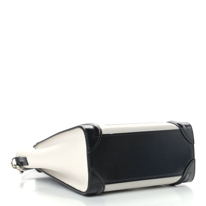 Celine Smooth Calfskin Lizard Embossed Nano Luggage White Black 3 of 10
