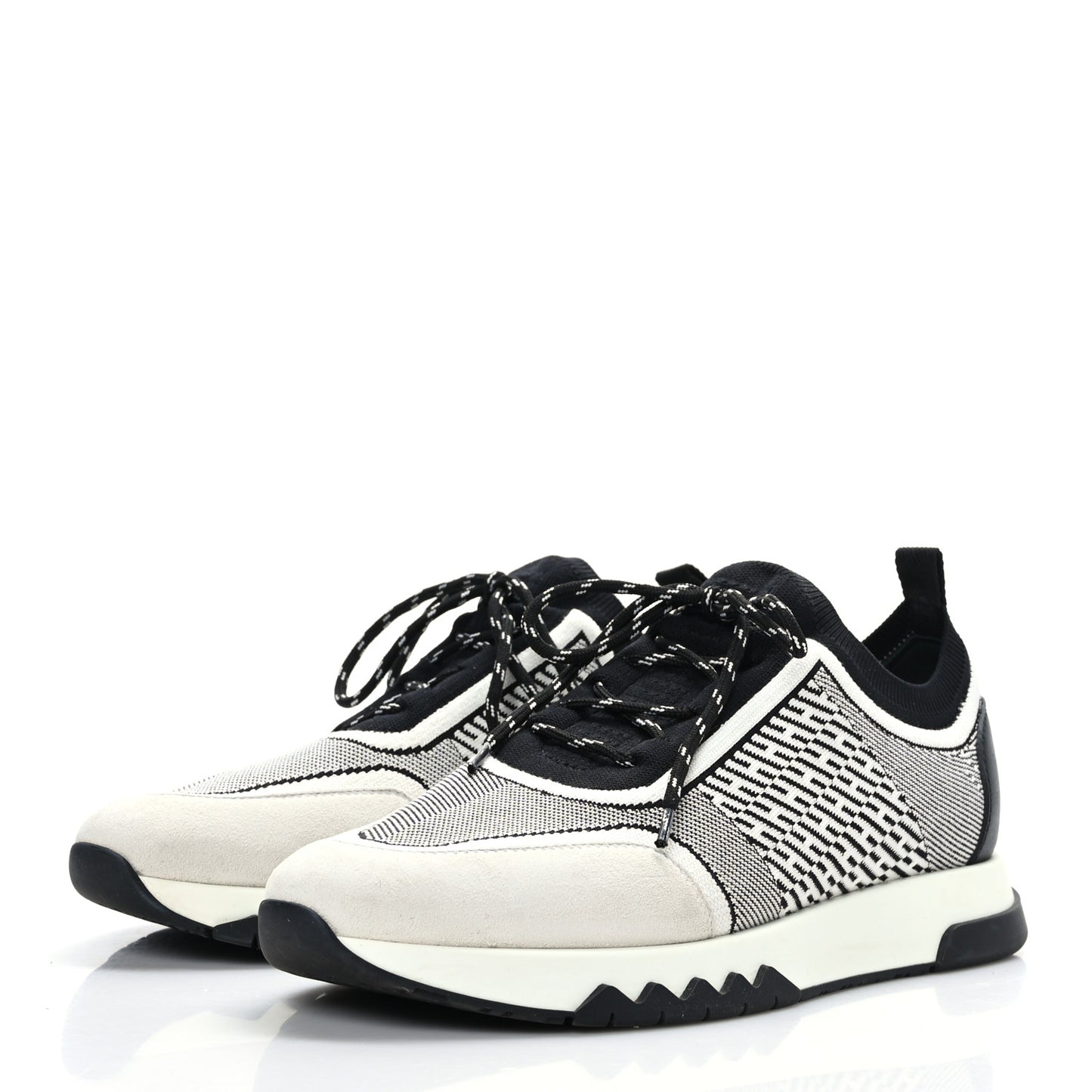Knit Bi-Color Womens Addict Sneakers 39.5 Black White