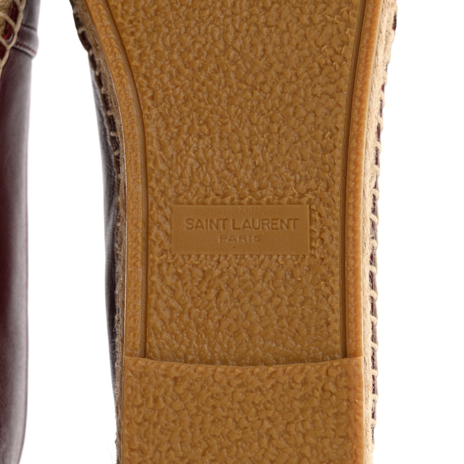 Saint Laurent Calfskin Monogram Espadrilles 39 Light Burgundy 8 of 9