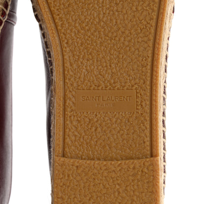 Saint Laurent Calfskin Monogram Espadrilles 39 Light Burgundy 8 of 9