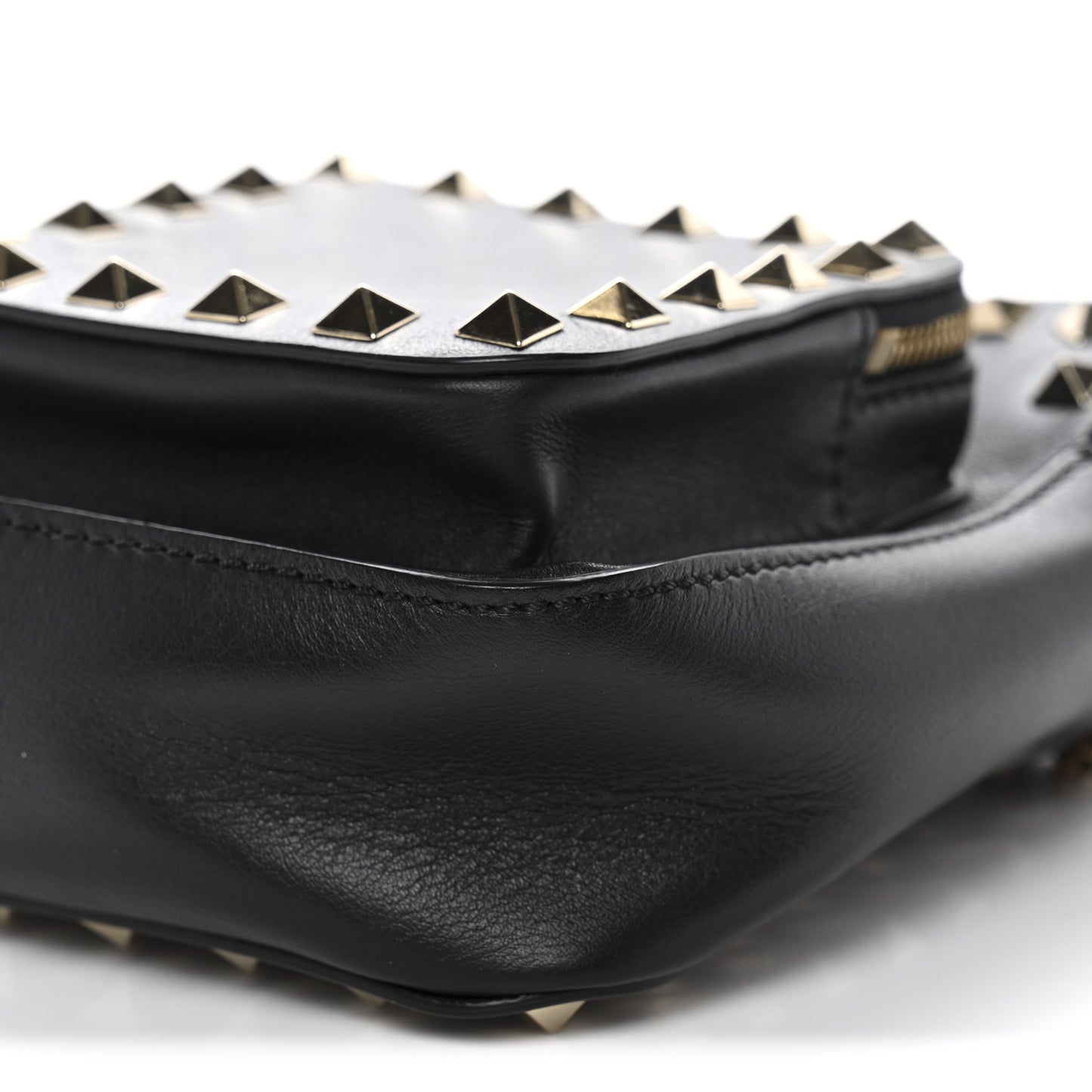 Calfskin Rockstud Crossbody Black