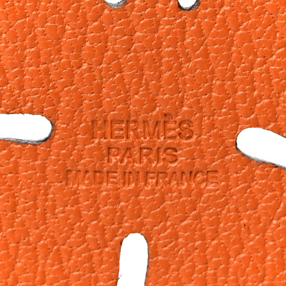 Hermes Chevre Mysore Lucky Clover Key Chain Bag Charm Vert Anis Orange 3 of 4