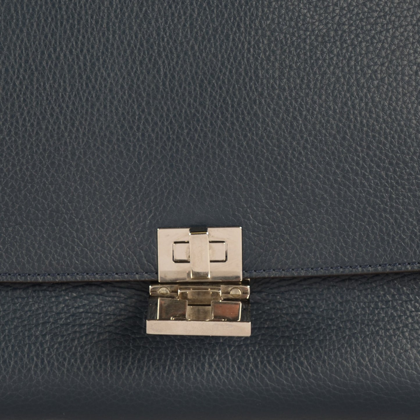 Drummed Calfskin Suede Medium Trapeze Navy