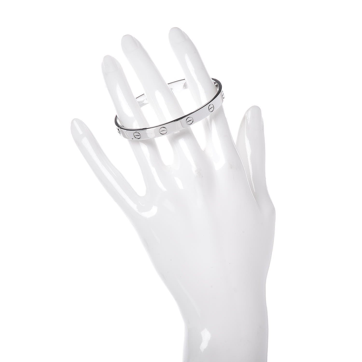 Cartier 18K White Gold LOVE Bracelet 17 2 of 6