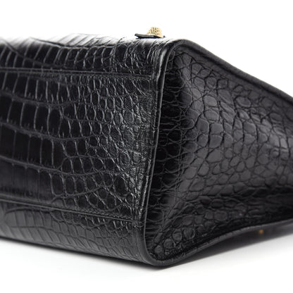 Balenciaga Calfskin Crocodile Embossed Giant 12 Gold Hardware City Black 7 of 10