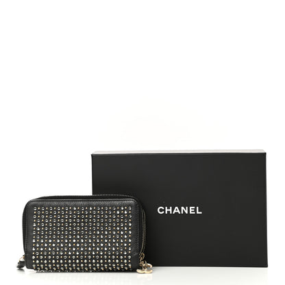 Chanel Bullskin Strass Studded Zip Around Phone Holder Black 8 of 8