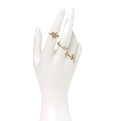 Louis Vuitton Metal Crystal Lady LV Ring Set M Gold 2 of 5