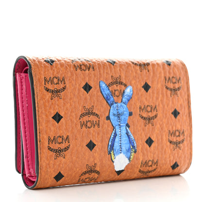MCM Visetos Rabbit Tri-Fold Wallet Cognac 3 of 14