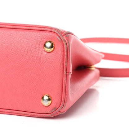 Prada Saffiano Mini Galleria Double Zip Tote Fragola 8 of 9